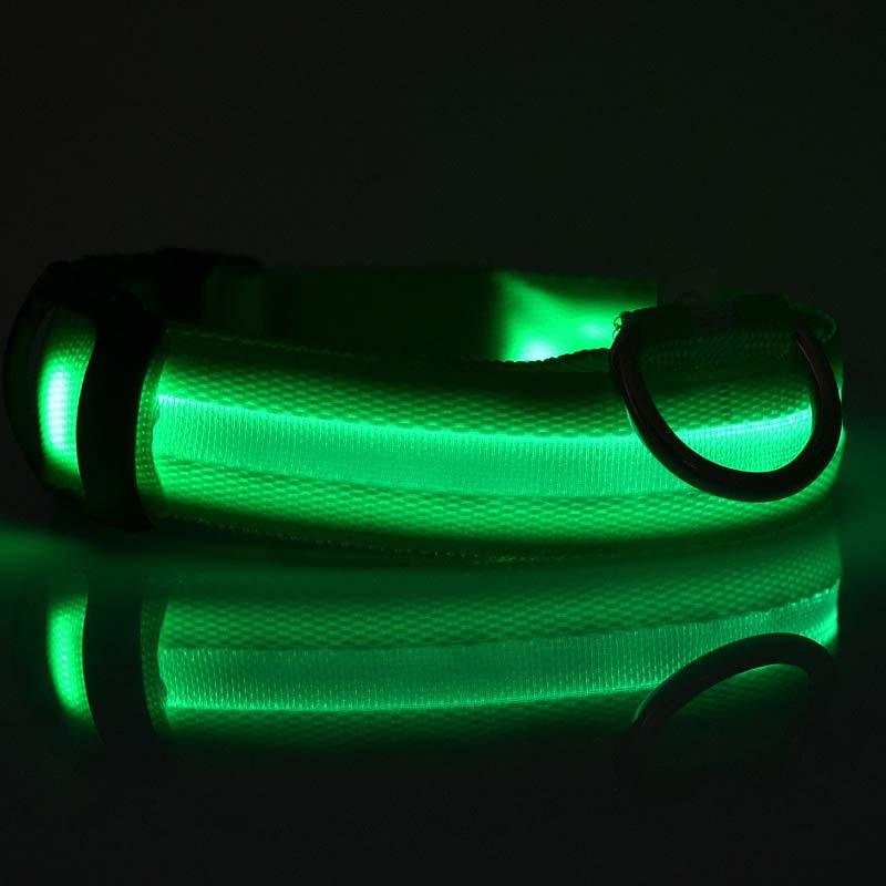 Nylon LED Pet Dog Luminous Collar Night Safety Flashing Glow in Dark Dog Cat Leash Adjustable Pet Supplies - Penuel's Paw