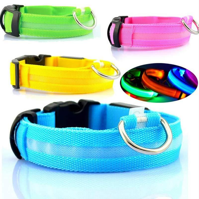 Nylon LED Pet Dog Luminous Collar Night Safety Flashing Glow in Dark Dog Cat Leash Adjustable Pet Supplies - Penuel's Paw