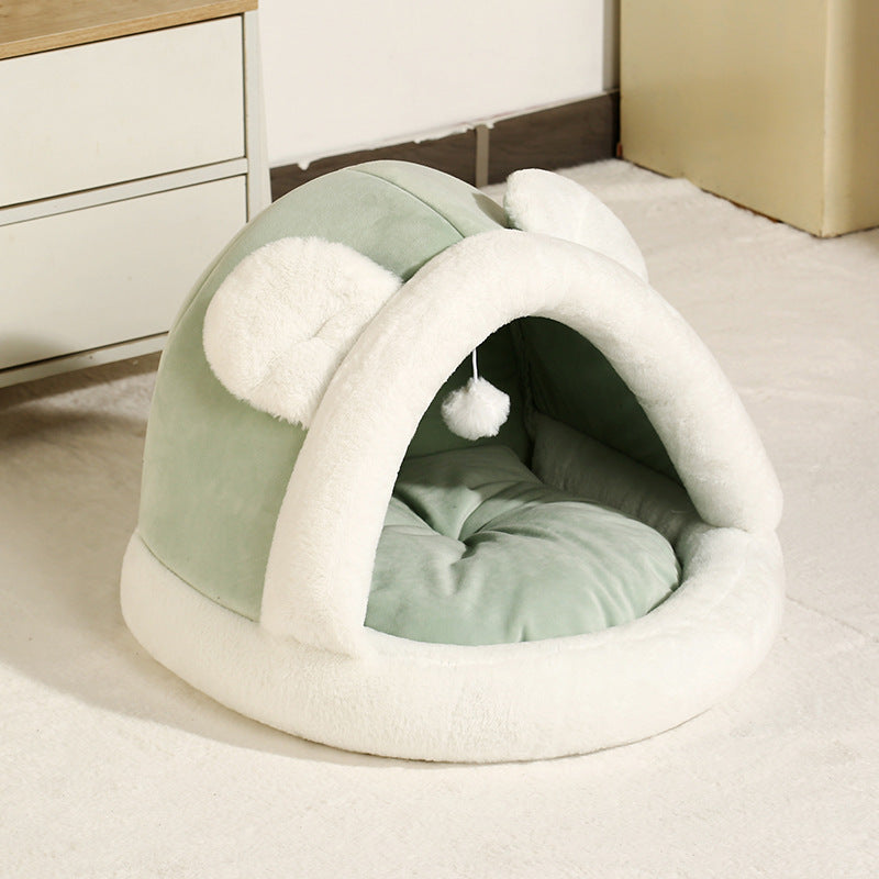 Cozy Pet Tent Cave Bed – Self-Warming Hideaway for Cats & Small Dogs - Penuel's Paw