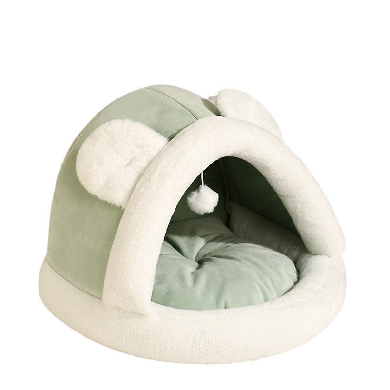 Cozy Pet Tent Cave Bed – Self-Warming Hideaway for Cats & Small Dogs - Penuel's Paw