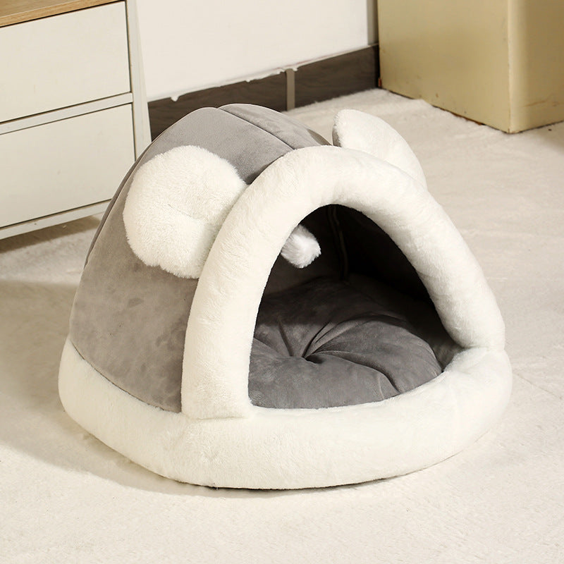 Cozy Pet Tent Cave Bed – Self-Warming Hideaway for Cats & Small Dogs - Penuel's Paw